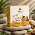 Glownest Haldi Chandan Bathing Soap – Turmeric & Sandalwood Herbal Soap for Glowing Skin