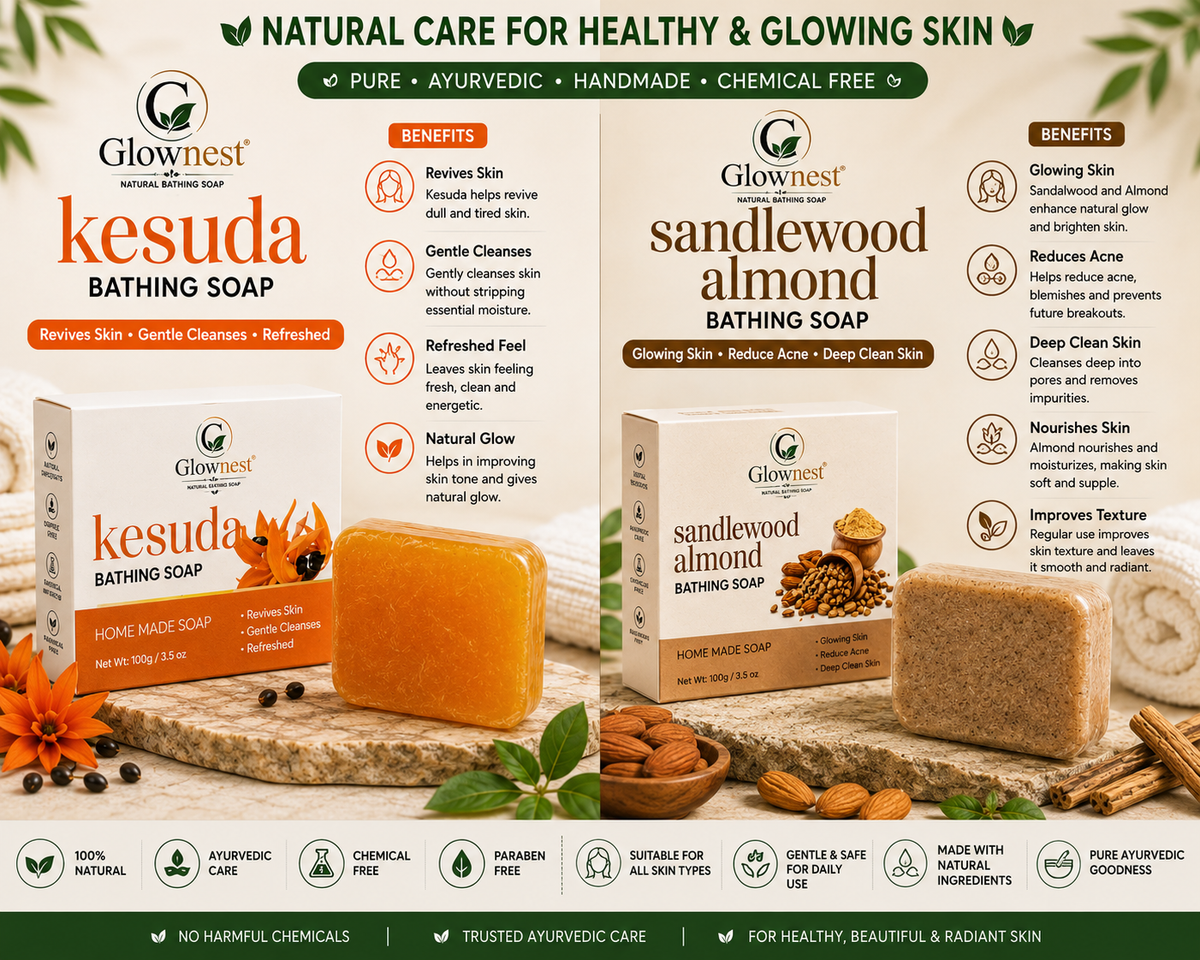 GlowNest sandalwood almond and Kesuda Bathing Soap – 100g