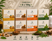 GlowNest Haldi Chandan-Neem-Sandlewood-Kesudo Bathing Soap Pack of 8