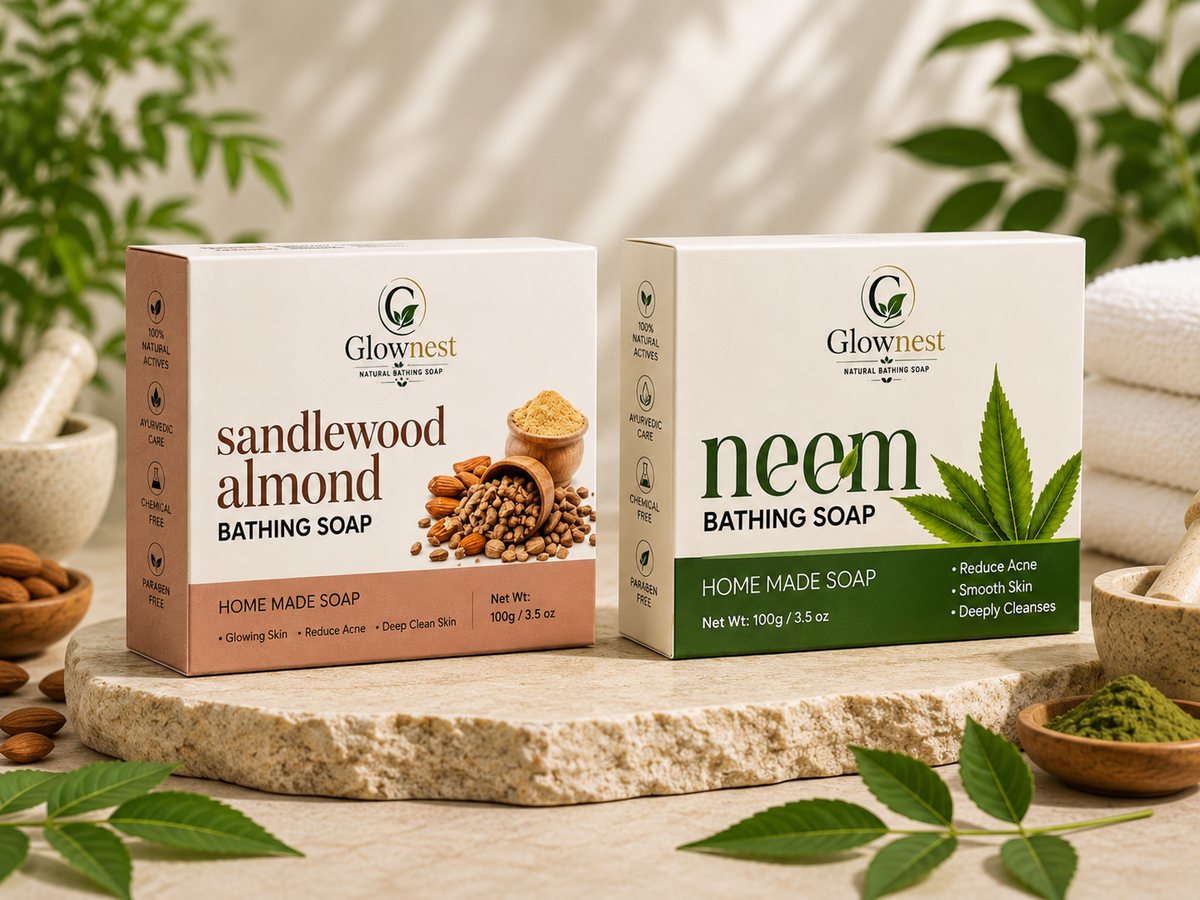 GlowNest Sandalwood Almond and Neem Bathing Soap – 100g