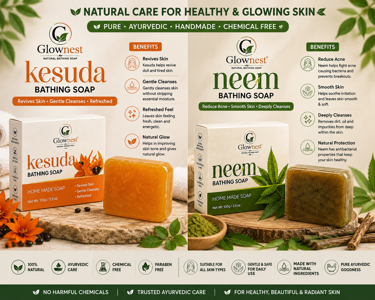 GlowNest Haldi Chandan and Neem and Haldichandan and kesudo Bathing Soap