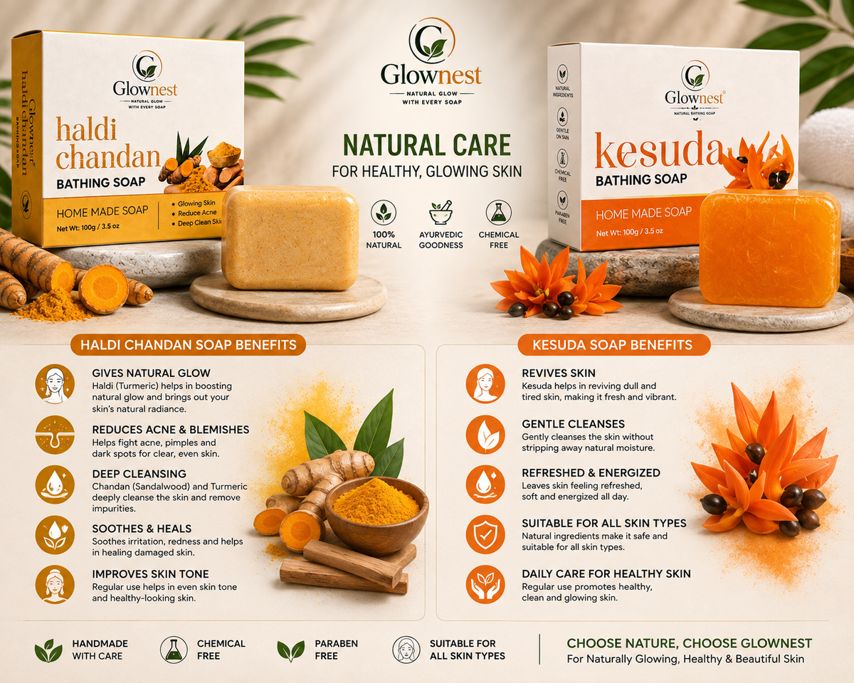 GlowNest Haldi Chandan and kesudo Bathing Soap