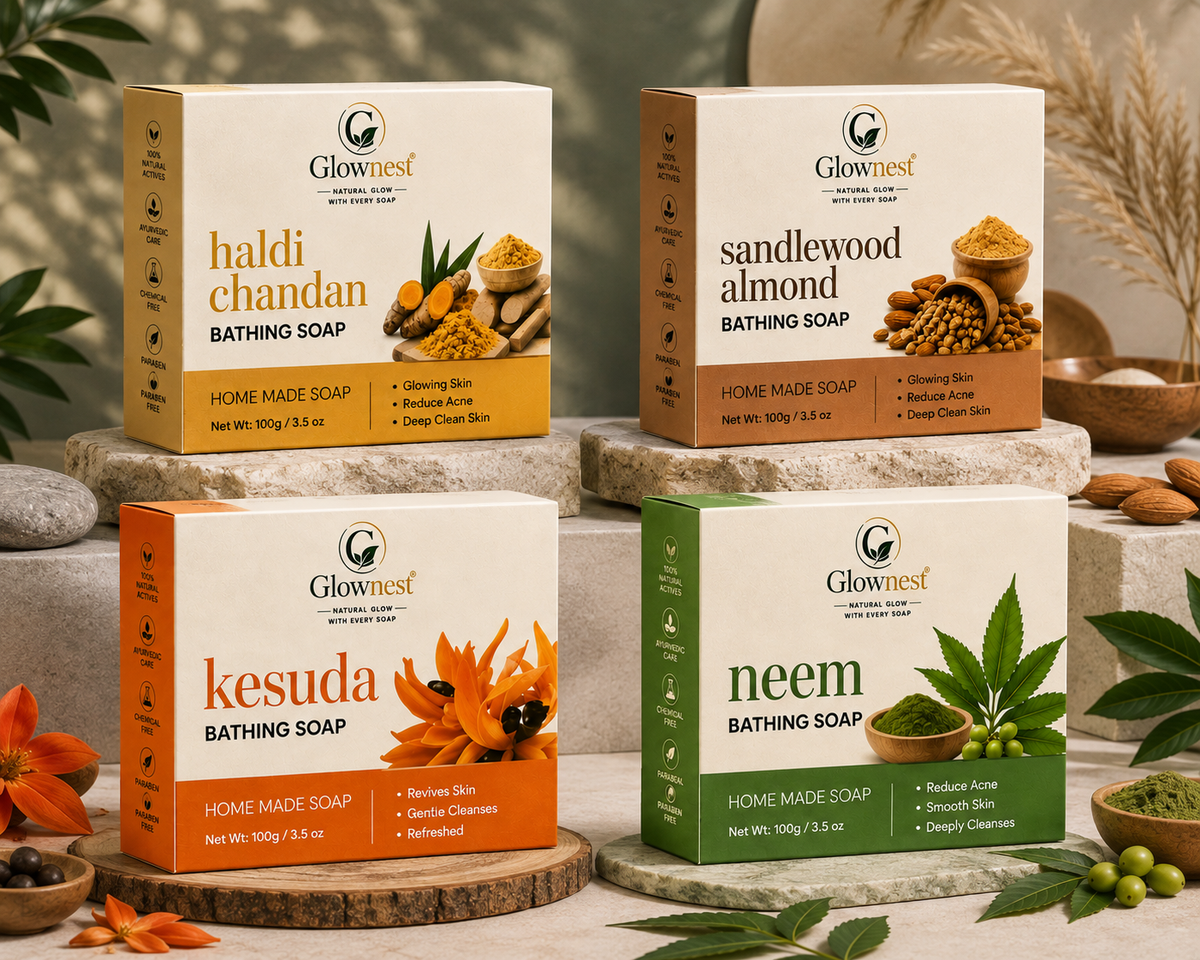 GlowNest Haldi Chandan and Neem and Haldichandan and kesudo Bathing Soap