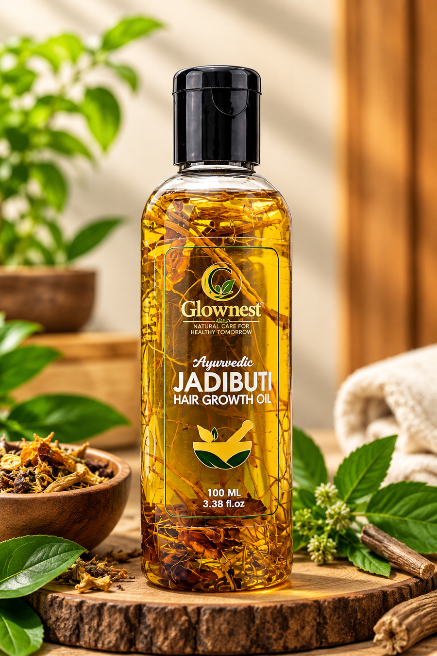 🌿GlowNest Ayurvedic Jadibuti Hair Growth Oil – 100 ml