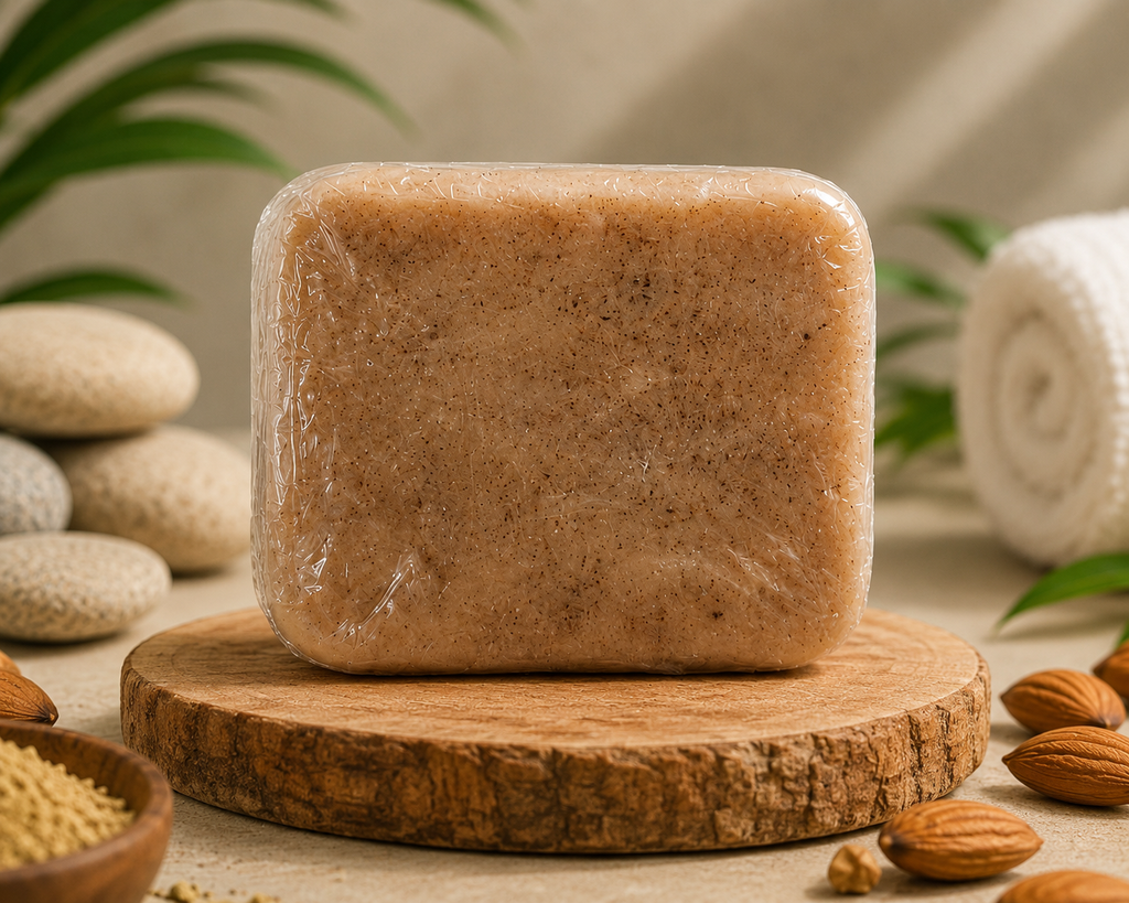 Glownest Sandalwood Almond Bathing Soap – Ayurvedic Herbal Soap for Glowing & Smooth Skin
